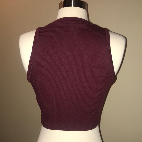 F21 Maroon Ribbed Crop❤️ - Picture 3 of 6